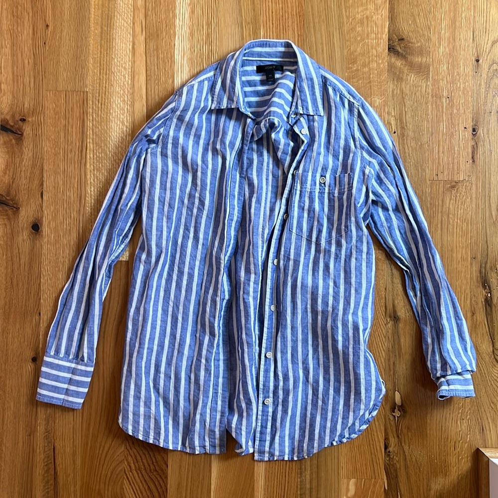 J Crew Striped Button Down
